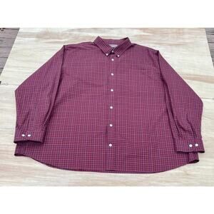 DULUTH TRAIDING CO Casual Button-Down Shirt Long Sleeve Men Red‎ Pit to Pit: 32
